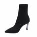 Metal Blade High Heels Socks Boots Women Stretch Fabric Elastic Stilettos Pointed Toe Ankle Boots
