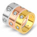 Trendy Stainless Steel Love Rings Women Men Couple CZ Crystal Rings Jewelry