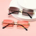 Retro All Season Sunglasses Women Brand Designer Gradient Cutting Lens Ladies Frameless Eyeglasses