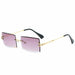 Retro All Season Sunglasses Women Brand Designer Gradient Cutting Lens Ladies Frameless Eyeglasses