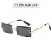 Retro All Season Sunglasses Women Brand Designer Gradient Cutting Lens Ladies Frameless Eyeglasses