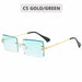 Retro All Season Sunglasses Women Brand Designer Gradient Cutting Lens Ladies Frameless Eyeglasses