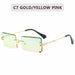 Retro All Season Sunglasses Women Brand Designer Gradient Cutting Lens Ladies Frameless Eyeglasses