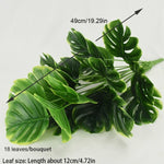 Artificial Plants Green Palm Leaves Monstera Home Garden Plant Decors