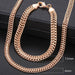 Men Women Jewelry Set Rose Gold Bracelet Necklace Jewelry Set