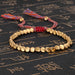 Handmade Tibetan Buddhist Braided Cotton Copper Beads Lucky Bracelet Jewelry