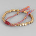 Handmade Tibetan Buddhist Braided Cotton Copper Beads Lucky Bracelet Jewelry