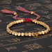 Handmade Tibetan Buddhist Braided Cotton Copper Beads Lucky Bracelet Jewelry