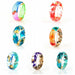 Dried Flowers Resin Rings Petals Gold Foil Paper Inside Resin Ring Jewelry For Women