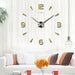 Large Wall Clock Quartz 3D DIY Wall Clock Acrylic Mirror Stickers Oversize Home Decor