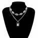 Multi Layer Lover Lock Pendant Choker Necklace Steampunk Padlock Collier Best Couple Jewelry