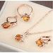Bridal Necklace Earrings Ring Wedding Crystal Women Fashion Jewelry Set