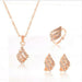 Bridal Necklace Earrings Ring Wedding Crystal Women Fashion Jewelry Set