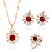 Bridal Necklace Earrings Ring Wedding Crystal Women Fashion Jewelry Set