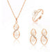 Bridal Necklace Earrings Ring Wedding Crystal Women Fashion Jewelry Set