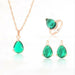 Bridal Necklace Earrings Ring Wedding Crystal Women Fashion Jewelry Set