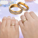 Titanium Steel Couple Rings Gold Wave Pattern Wedding Engagement Ring Jewelry