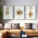Golden Plant Leaves & Flowers Wall Art Canvas Painting Wall Pictures Nordic Decoration