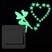 Luminous Glow In The Dark Switch Sticker Fluorescent Fairy Moon Stars Sticker Home Decor