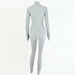 Turtleneck Skinny Casual Jumpsuit Women Long Sleeve Front Zipper Fitness Overalls