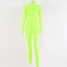 Turtleneck Skinny Casual Jumpsuit Women Long Sleeve Front Zipper Fitness Overalls