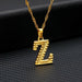 14K Gold Plated Initial Letter Necklace For Men & Women A-Z Alphabet Pendant Necklace