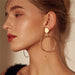 Geometric Big Round Clip Earrings Gold Silver Plated Hollow Fashion Women jewelry