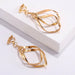 Geometric Big Round Clip Earrings Gold Silver Plated Hollow Fashion Women jewelry