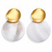Geometric Big Round Clip Earrings Gold Silver Plated Hollow Fashion Women jewelry