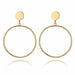 Geometric Big Round Clip Earrings Gold Silver Plated Hollow Fashion Women jewelry