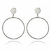 Geometric Big Round Clip Earrings Gold Silver Plated Hollow Fashion Women jewelry