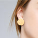 Geometric Big Round Clip Earrings Gold Silver Plated Hollow Fashion Women jewelry