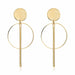 Geometric Big Round Clip Earrings Gold Silver Plated Hollow Fashion Women jewelry