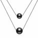 New Fashion Double Layer Pearl Pendant Necklace Silver 925 Jewelry For Women
