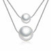 New Fashion Double Layer Pearl Pendant Necklace Silver 925 Jewelry For Women