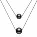 New Fashion Double Layer Pearl Pendant Necklace Silver 925 Jewelry For Women