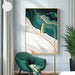 Modern Abstract Gold Foil Lines Green Canvas Art Paintings Wall Poster Home Decor
