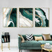 Modern Abstract Gold Foil Lines Green Canvas Art Paintings Wall Poster Home Decor