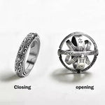 Vintage Astronomical Ball Rings Women Men Creative Complex Rotating Cosmic Ring