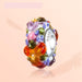 Glass Silver Core Floral Charm Bead Fit Pandora Bracelet and Necklace Fashion DIY Jewelry