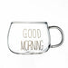 Letter Printed Transparent Cup Creative Glass Coffee Tea Milk Mug