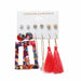 Tassel Acrylic Earrings Bohemian Geometric Drop Earrings Set Women Jewelry