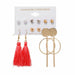 Tassel Acrylic Earrings Bohemian Geometric Drop Earrings Set Women Jewelry