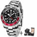 Luxury Men Mechanical Wristwatch Sapphire Glass Stainless Steel GMT Brand Men Watches