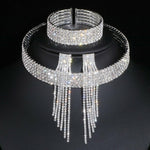 Classic Elegant Crystal Bridal Jewelry Rhinestone Wedding Necklace Earrings Bracelet Sets