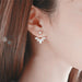 Crystal Flower Stud Earrings Women Fashion Jewelry Rhinestones Earrings
