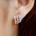 Crystal Flower Stud Earrings Women Fashion Jewelry Rhinestones Earrings