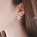 Crystal Flower Stud Earrings Women Fashion Jewelry Rhinestones Earrings