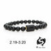 Black Stone Beads Couple Bracelets Men Women Fashion Jewelry