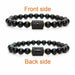 Black Stone Beads Couple Bracelets Men Women Fashion Jewelry